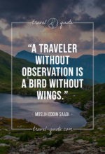 A traveler without observation is a bird without wings.