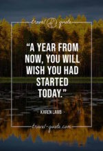 A year from now, you will wish you had started today.